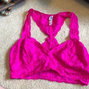 Free people - pink lace bralette size M